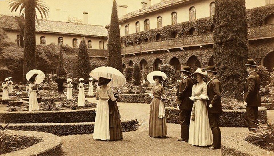 Jardines del Hotel La Delicia, año 1900